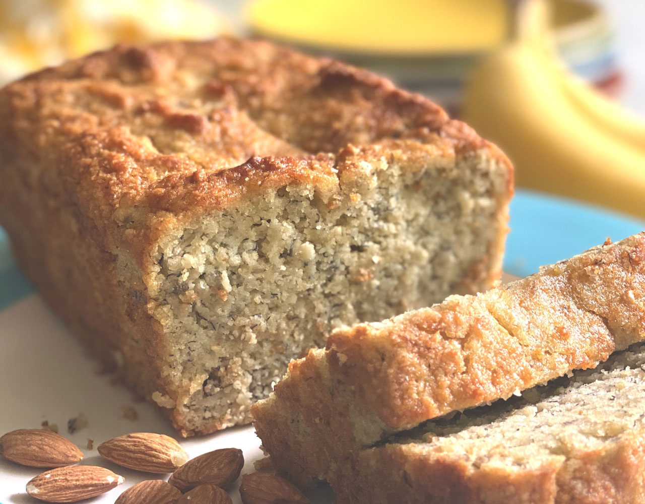 Loaf of Banana Bread Made With Almond Flour