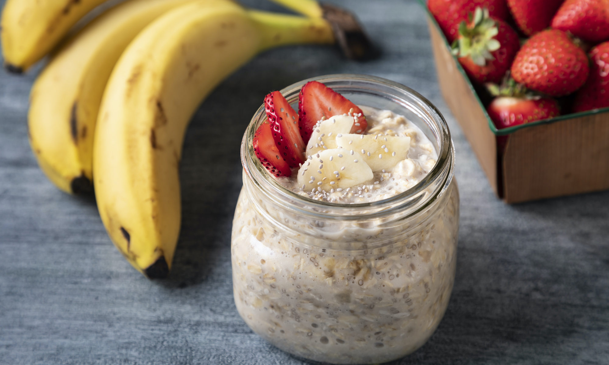 chia overnight oats in a jar