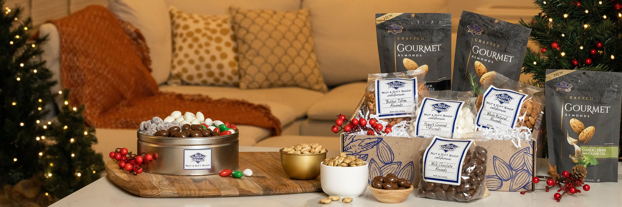 counter with Blue Diamond gift items