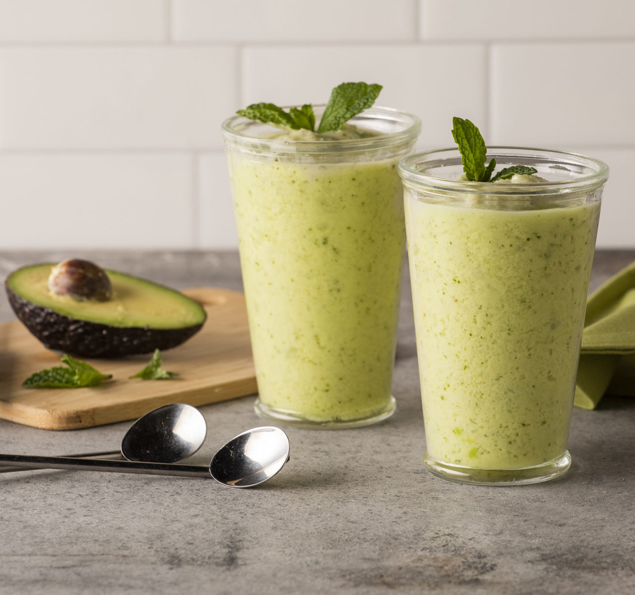 two shamrock shakes in glasses