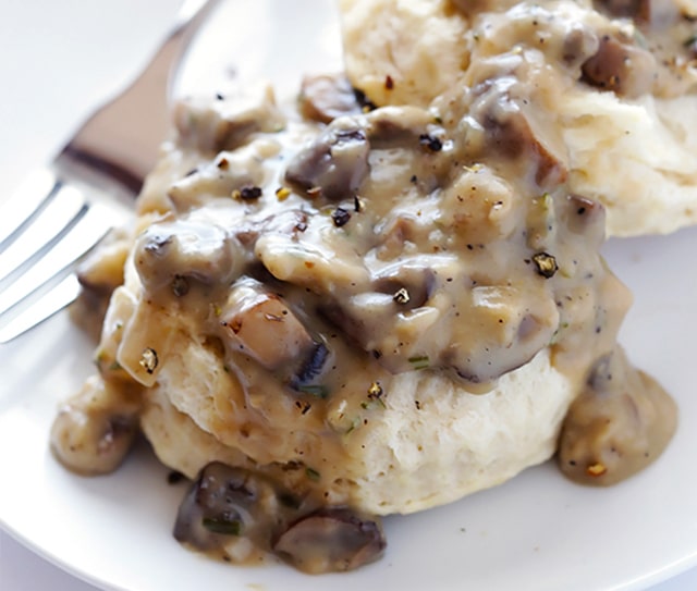 Biscuits and Mushroom Gravy Vegan