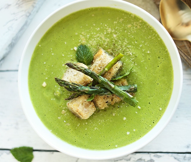Creamy Asparagus and Pea Soup