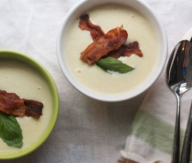 Creamy Corn Soup with Crispy Bacon