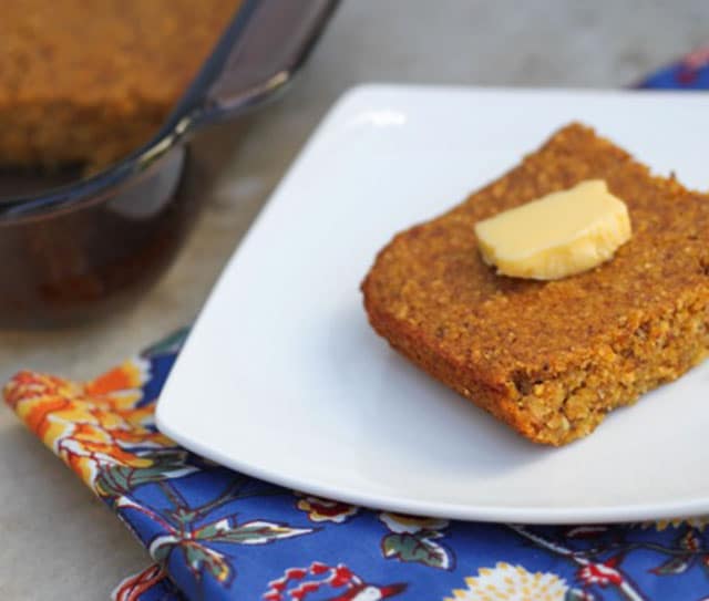 Slice of Vegan Pumpkin Cornbread