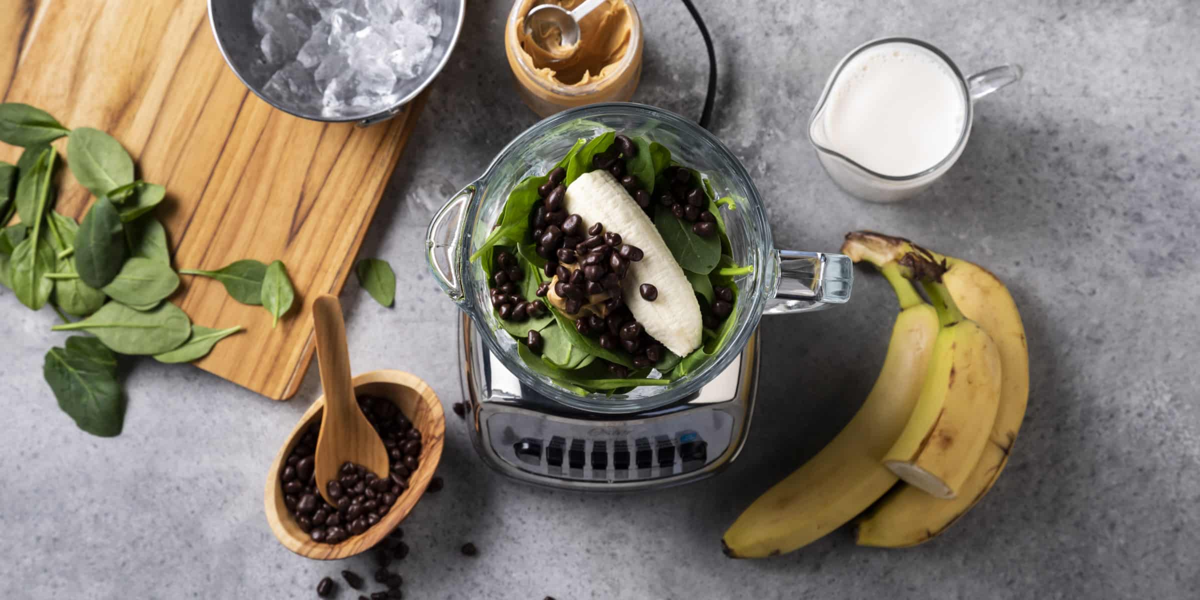 Almond Butter Banana and Cacao Green Smoothie