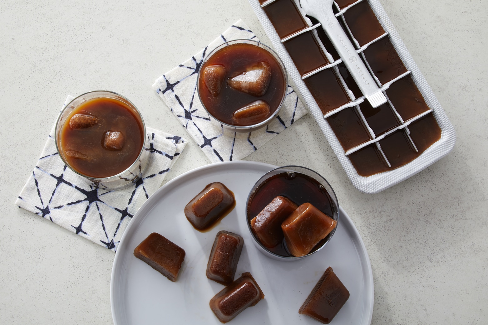 Iced Coffee with Chocolate Ice Cubes