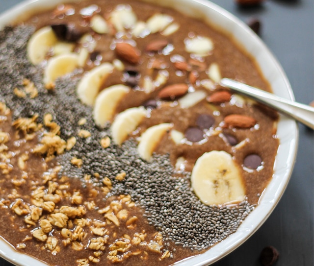 Mocha Banana Protein Smoothie Bowl