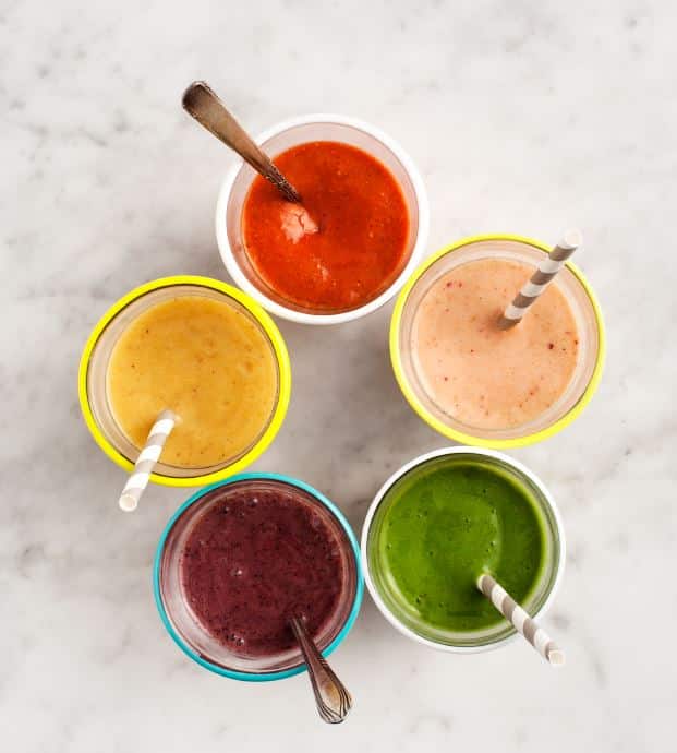 Rainbow Breakfast Smoothies