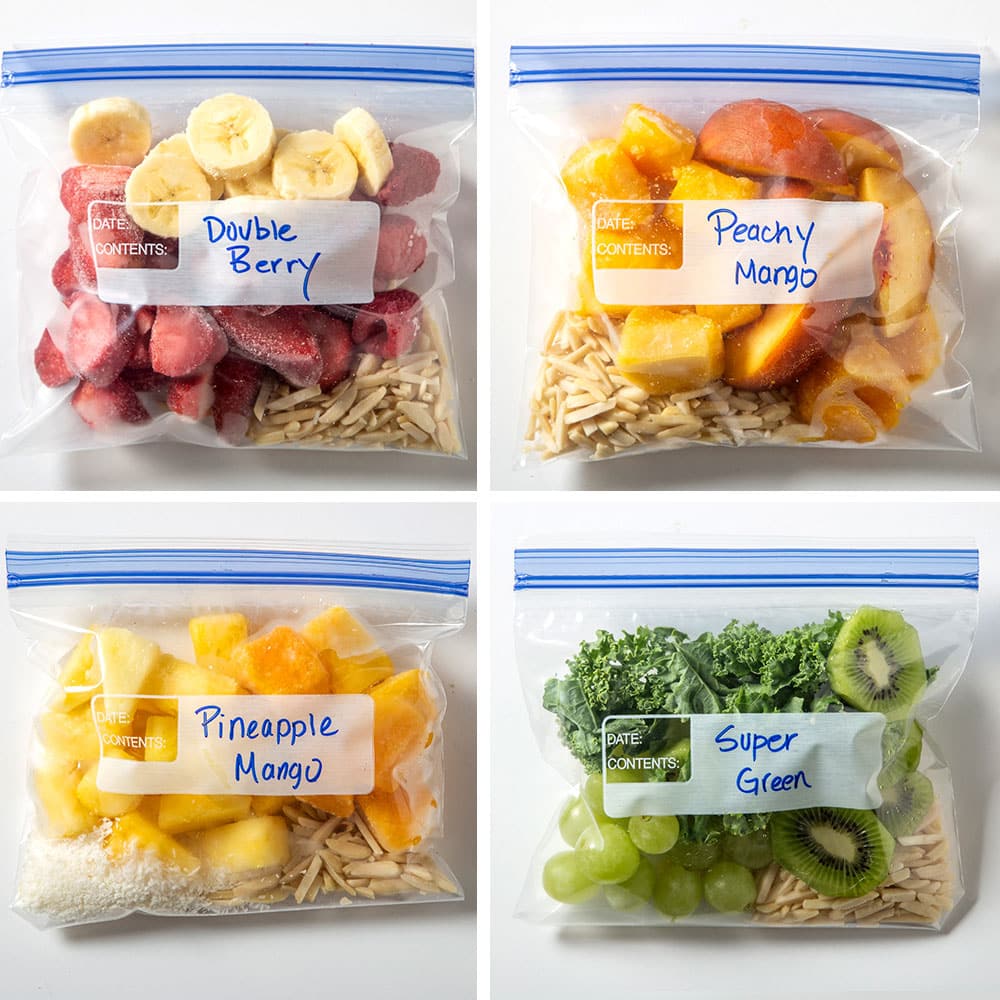 Rainbow Meal Prep Smoothies